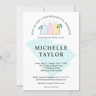 Charleston Bachelorette Weekend Süd Einladung