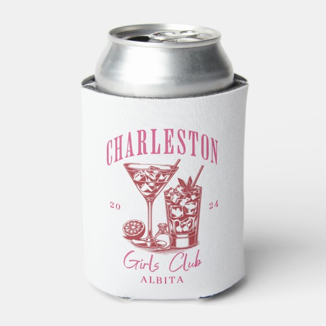 Charleston Bachelorette Wochenende pink Dosenkühler (Kanne Vorderseite)