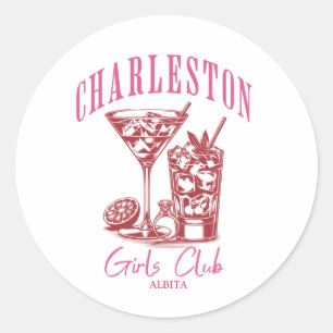 Charleston-Bachelorettencocktail Runder Aufkleber