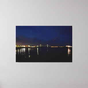 Charleston Bridge Night Light Color Leinwanddruck