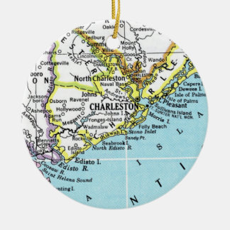 Charleston, Caroline du Sud Carte Ornement de floc