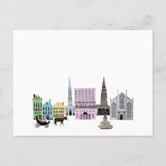 Charleston City Skyline Artwork Ankündigungspostkarte