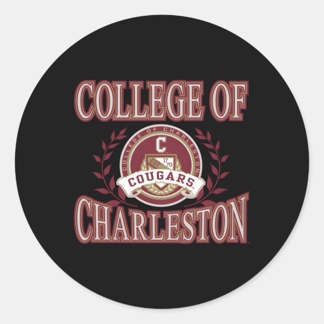 Charleston Cougars Laurels Runder Aufkleber (Vorderseite)