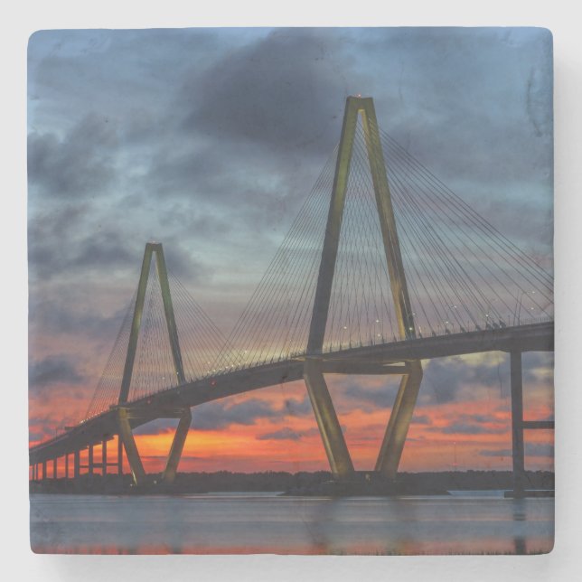 Charleston Fire like Sunset Steinuntersetzer (Vorderseite)