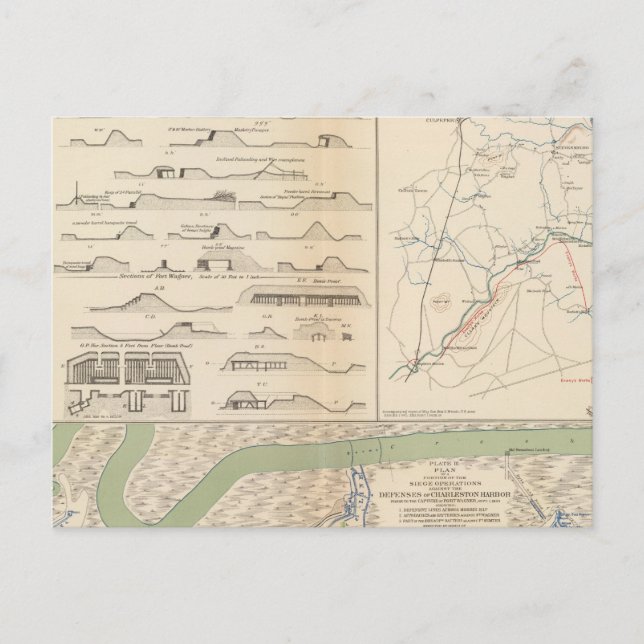 Charleston Harbor, Armee der Potomac-Operationen Postkarte (Vorderseite)