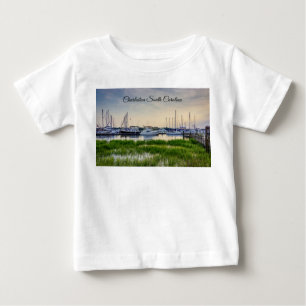 Charleston Harbour Boats Sunset Baby T - Shirt