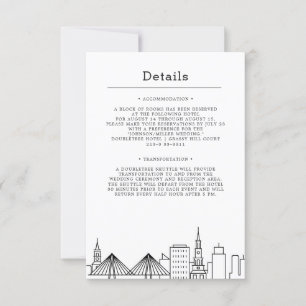 Charleston Hochzeit Gästedetails Einladung
