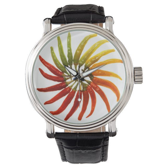 Charleston Hot Paprikaschoten Armbanduhr (Vorderseite)