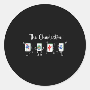 Charleston Mahjong, der Funny Mahjong Tanz Runder Aufkleber