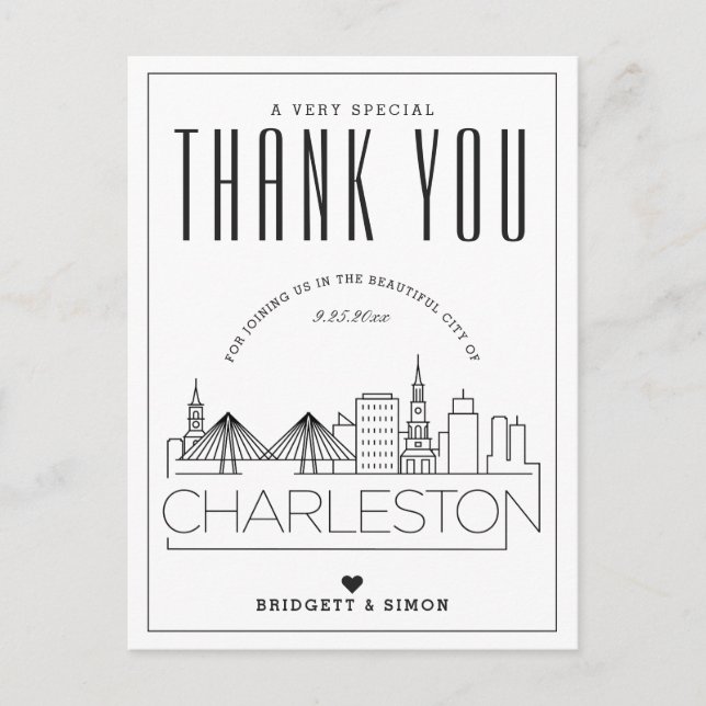 Charleston Mariage | Merci de venir ! Carte postal (Devant)