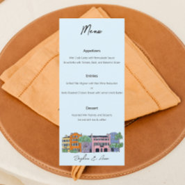 Charleston Menu pour Mariage Aquarelle design