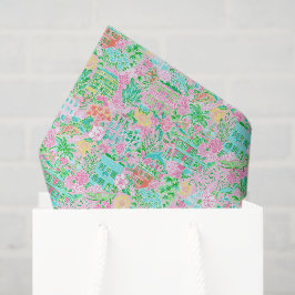 Charleston Pastel Preppy Palm Beach Pattern Print Seidenpapier