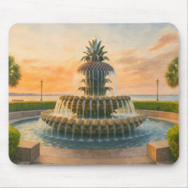Charleston Pineappbrunnen Wasserfarbe Mousepad