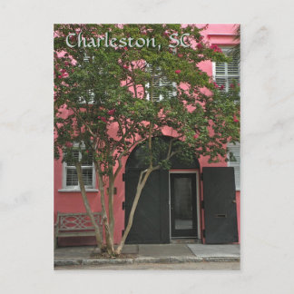 Charleston Pink House Post Card Postkarte