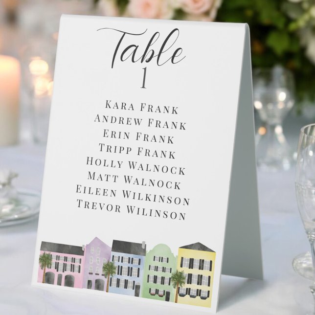 Charleston Rainbow Row Custom Wedding Foto Tischaufsteller (Von Creator hochgeladen)