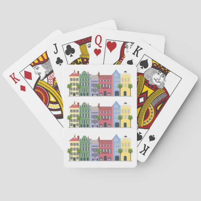 Charleston Rainbow Row Spielkarten (Rückseite)