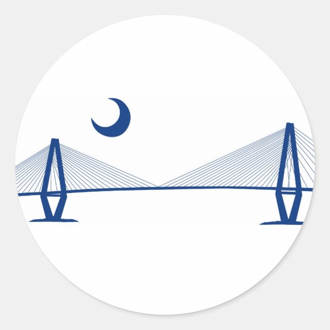 Charleston Ravenel Bridge Runder Aufkleber (Vorderseite)