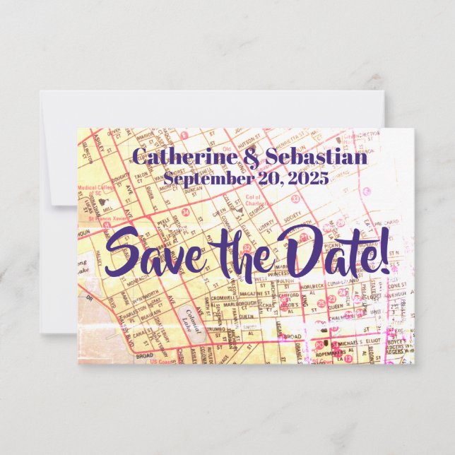 Charleston, SC Carte Vintage (Devant)