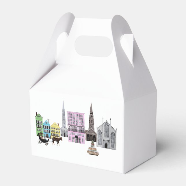 Charleston SC City Rainbow Row Geschenkschachtel (Vorderseite)