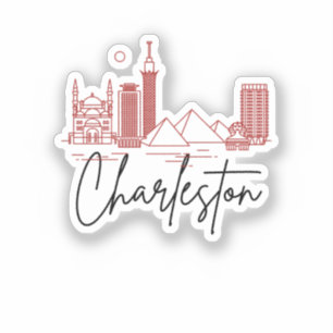 Charleston, SC   City Stylized Skyline Aufkleber