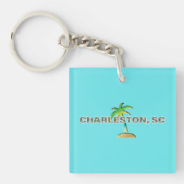 Charleston, SC: Palmetto-Bäume Buchstaben Schlüsselanhänger