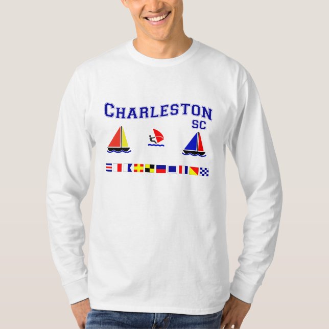 Charleston Sc-Signal-Flaggen T-Shirt (Vorderseite)