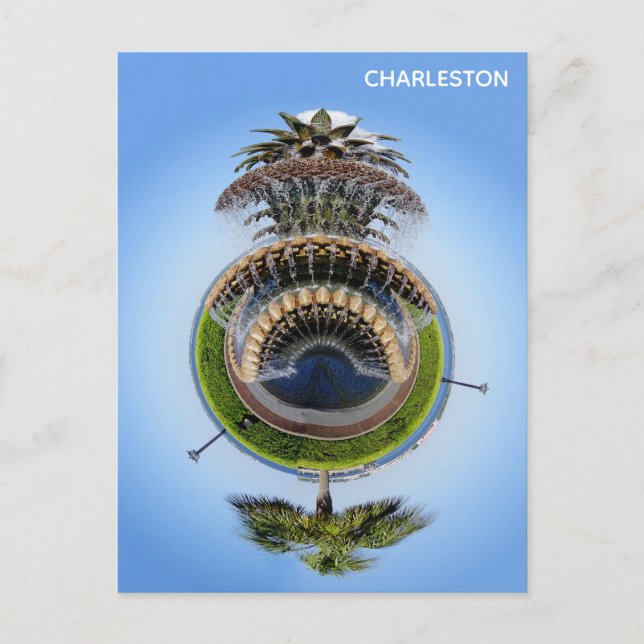 Charleston South Carolina Ananas Fountain Postkarte (Vorderseite)