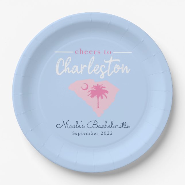 Charleston South Carolina Bachelorette Pappteller (Vorderseite)