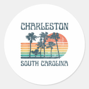 Charleston South Carolina Beach Sommerurlaub VI Runder Aufkleber