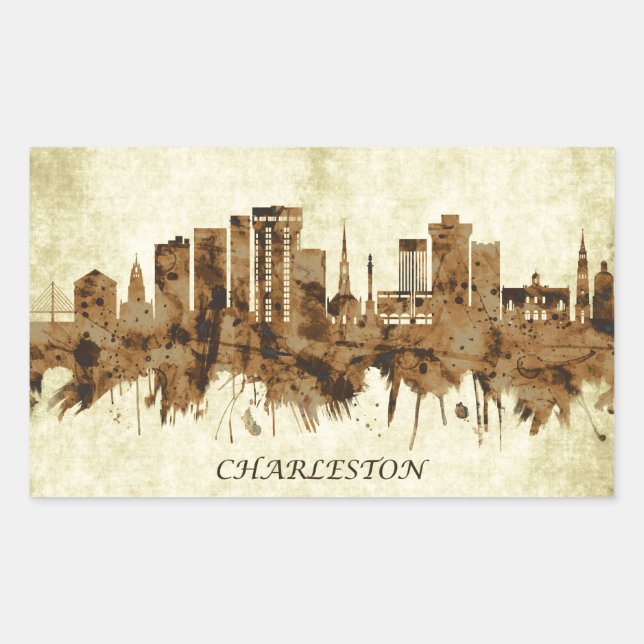 Charleston South Carolina City Rechteckiger Aufkleber (Vorderseite)