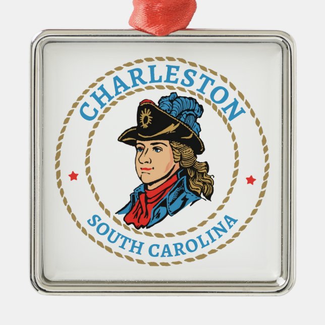 Charleston South Carolina Colonial Ornament Aus Metall (Vorne)