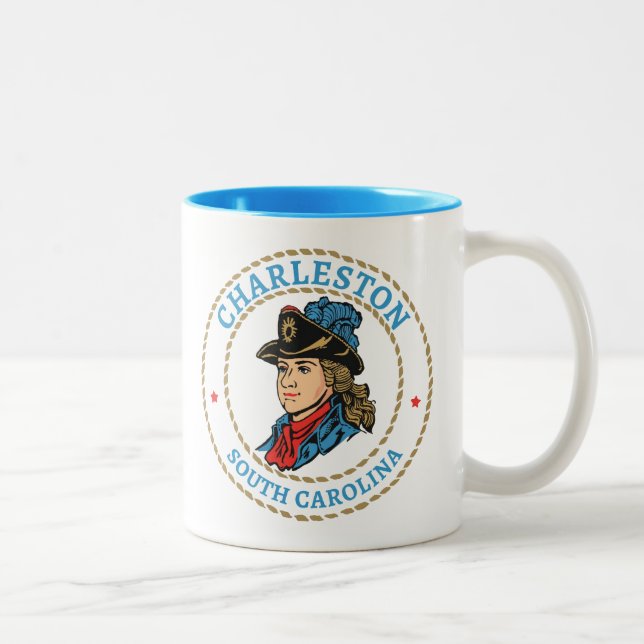 Charleston South Carolina Colonial Zweifarbige Tasse (Rechts)