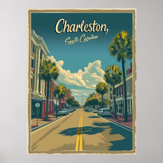 Charleston, South Carolina: Ein Vintages Poster (Vorne)