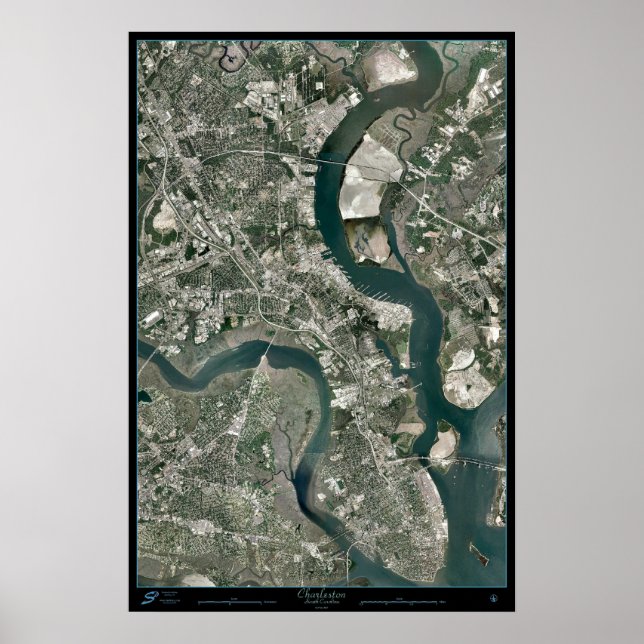 Charleston, South Carolina from space satellite  p Poster (Vorne)