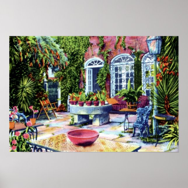 Charleston South Carolina Garden of Pirate House Poster (Vorne)