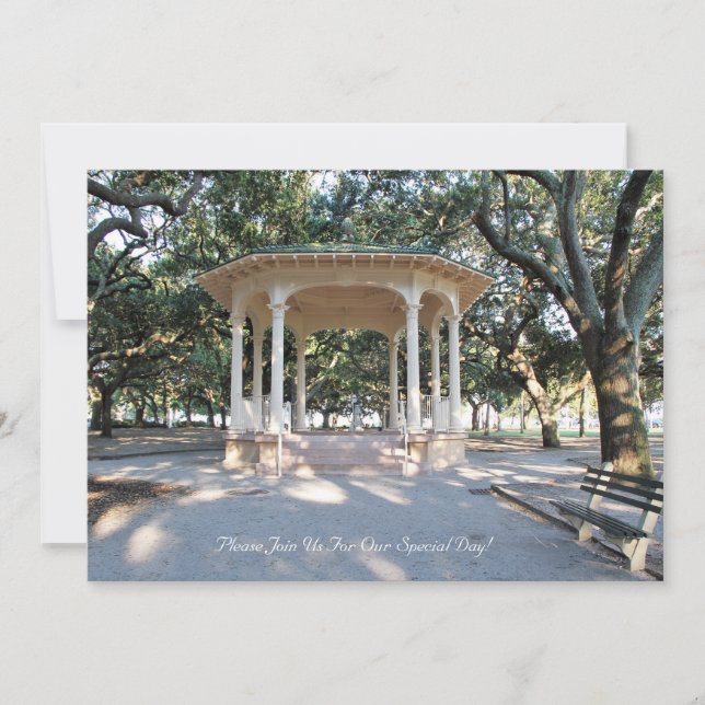 Charleston South Carolina, Gazebo, Battery Einladung (Vorderseite)