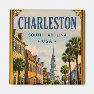 🏛️ Charleston South Carolina Historisch Retro Magnet
