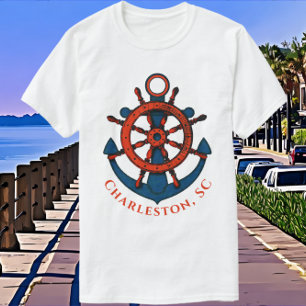 Charleston South Carolina Hübsche Nautilkunst T-Shirt