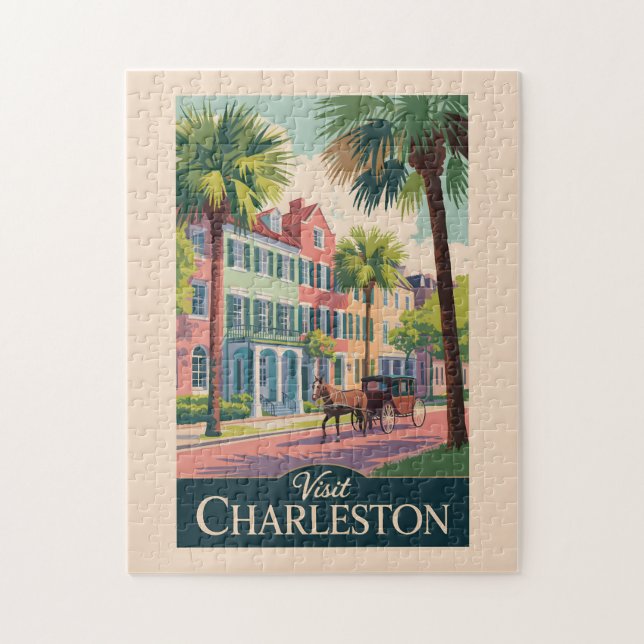 Charleston South Carolina Illustration Reisen (Vertikal)