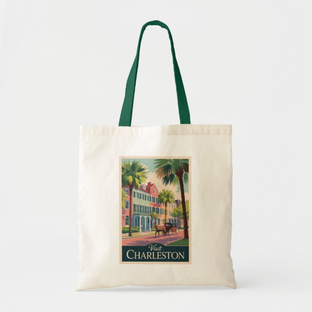 Charleston South Carolina Illustration Reisen Tragetasche (Vorne)