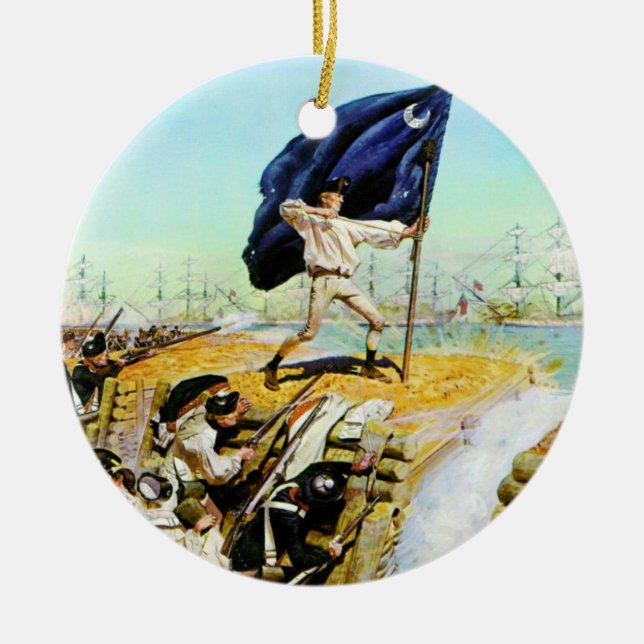 Charleston, South Carolina im Juni 1776 Keramikornament (Vorne)