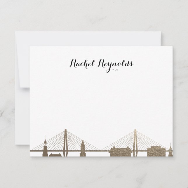 Charleston South Carolina Imitate Gold Notecard Mitteilungskarte (Vorderseite)