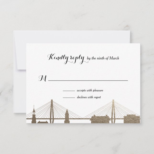 Charleston South Carolina Imitate Gold Rsvp Card (Vorderseite)