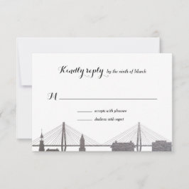 Charleston South Carolina Imitate Silver Rsvp Card