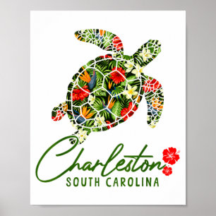 Charleston South Carolina Meeresschildkröte Tropis Poster