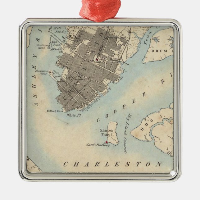 Charleston, South Carolina Ornament Aus Metall (Vorne)