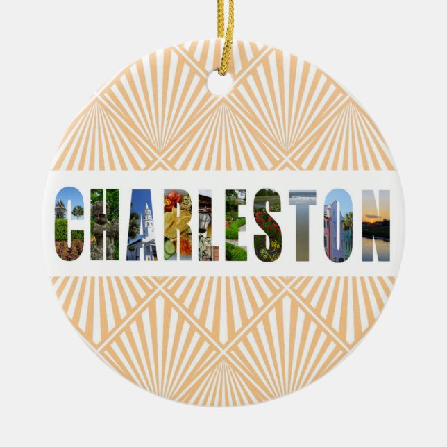 Charleston South Carolina Reisen Fotos Weihnachten Keramik Ornament (Vorne)