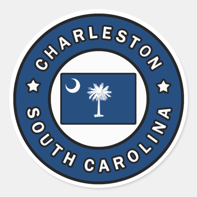 Charleston South Carolina Runder Aufkleber (Vorderseite)