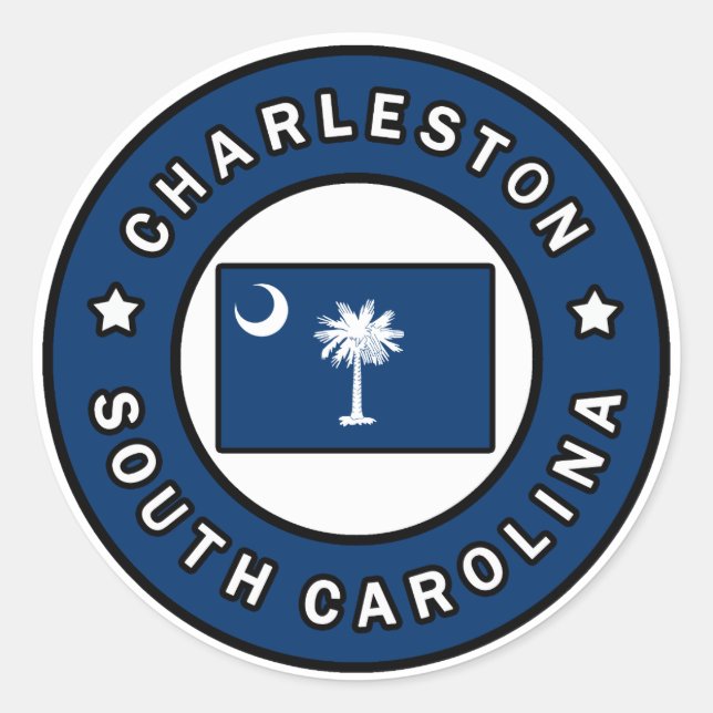 Charleston South Carolina Runder Aufkleber (Vorderseite)