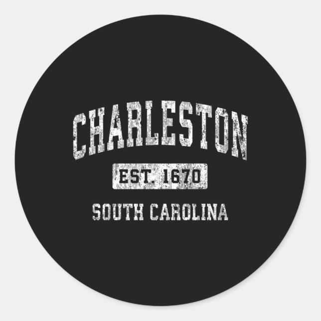 Charleston South Carolina Sc Etablierte Sport Runder Aufkleber (Vorderseite)